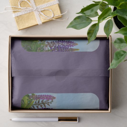 Pemaquid Lighthouse Lupine Blumendekoupage Seidenpapier (Geschenk)