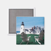 Pemaquid Lighthouse und Magnet mit zwei Stühlen (Vorderseite/Rückseite)