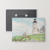 Pemaquid Point Aquarell Button (Vorderseite/Rückseite)