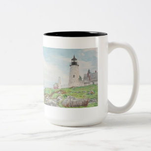 Pemaquid Point Aquarell Zweifarbige Tasse