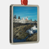 Pemaquid Point Leuchtturm 14 Silbernes Ornament (Rechts)