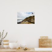 Pemaquid Point Leuchtturm auf einer Felshälfte Poster (Küche)