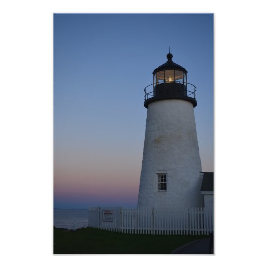 Pemaquid Point Leuchtturm bei Sonnenuntergang Fotodruck (Vorne)