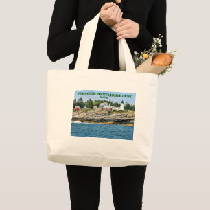 Pemaquid Point Leuchtturm, Maine Tote Bag Jumbo Stoffbeutel