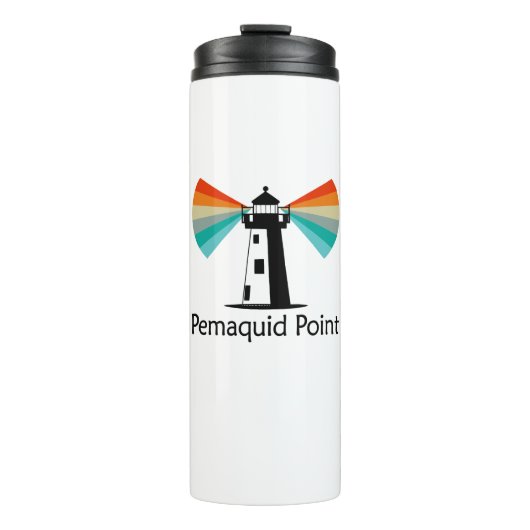 Pemaquid Point Leuchtturm Regenbogen Thermosbecher (Vorderseite)