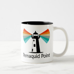 Pemaquid Point Leuchtturm Regenbogen Zweifarbige Tasse