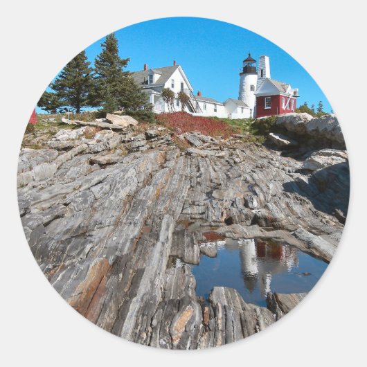 Pemaquid Point Light Runder Aufkleber (Vorderseite)