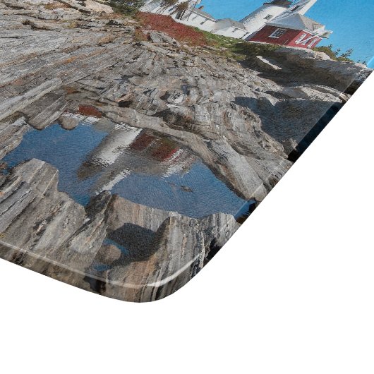 Pemaquid Point Lighthouse, Maine Cutting Board Schneidebrett (Ecke)