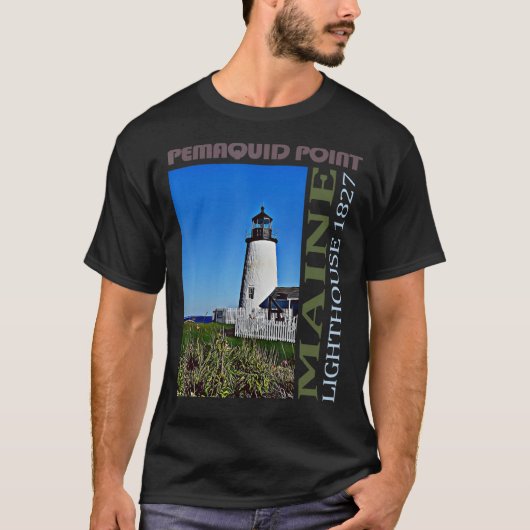 Pemaquid Point Lighthouse Maine Design T-Shirt (Vorderseite)