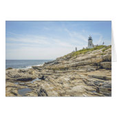 Pemaquid Point Lighthouse Maine Grußkarte (Vorderseite (Horizontal))