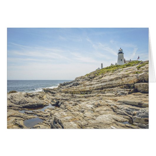 Pemaquid Point Lighthouse Maine Grußkarte (Vorderseite (Horizontal))