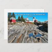 Pemaquid Point Lighthouse, Maine Postkarte (Vorne/Hinten)
