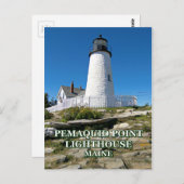 Pemaquid Point Lighthouse, Maine Postkarte (Vorne/Hinten)