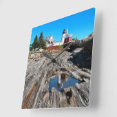 Pemaquid Point Lighthouse, Maine Quadratische Wanduhr (Winkel)