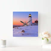 Pemaquid Point Lighthouse, Maine Quadratische Wanduhr (Zuhause)