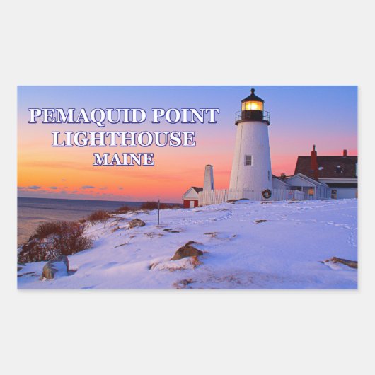 Pemaquid Point Lighthouse, Maine Rechteckiger Aufkleber (Vorderseite)