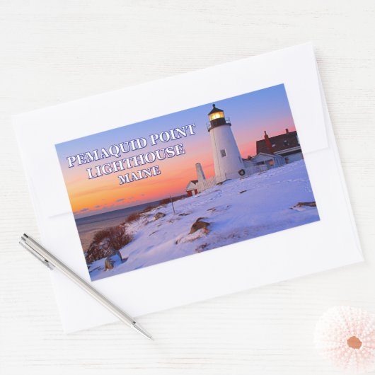 Pemaquid Point Lighthouse, Maine Rechteckiger Aufkleber (Umschlag)