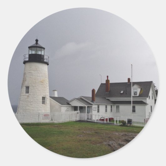 Pemaquid Point Lighthouse, Maine Runder Aufkleber (Vorderseite)