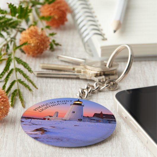Pemaquid Point Lighthouse Maine Schlüsselanhänger (Seite)