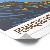 Pemaquid Point Lighthouse Maine Travel Art Vintag Poster (Ecke)