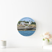 Pemaquid Point Lighthouse Maine Wall Clock Runde Wanduhr (Zuhause)