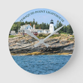 Pemaquid Point Lighthouse Maine Wall Clock Runde Wanduhr