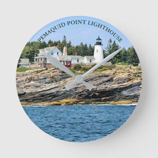 Pemaquid Point Lighthouse Maine Wall Clock Runde Wanduhr (Vorderseite)