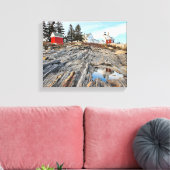 Pemaquid Point Lighthouse Maine Wrapped Canvas Leinwanddruck (Insitu (Wohnzimmer))