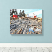 Pemaquid Point Lighthouse Maine Wrapped Canvas Leinwanddruck (Insitu (Holzboden))