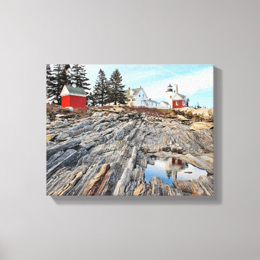 Pemaquid Point Lighthouse Maine Wrapped Canvas Leinwanddruck (Vorderseite)