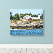 Pemaquid Point Lighthouse Maine Wrapped Canvas Leinwanddruck (Insitu (Holzboden))