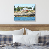 Pemaquid Point Lighthouse Maine Wrapped Canvas Leinwanddruck (Insitu (Schlafzimmer))