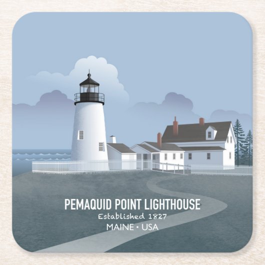Pemaquid Point Lighthouse Rechteckiger Pappuntersetzer (Vorderseite)