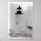 Pemaquid Point Maine Lighthouse B&W Poster Print (Vorne)