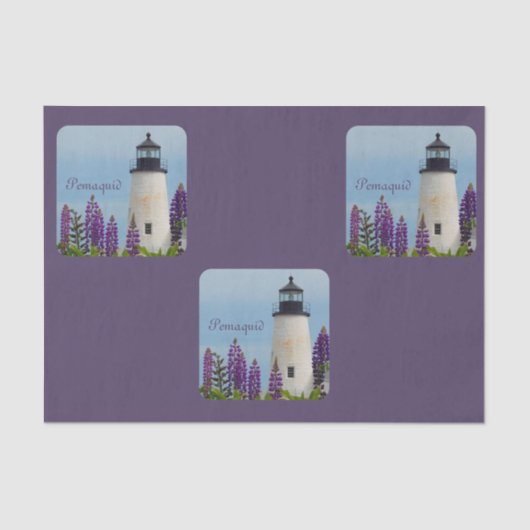 Pemaquid Point Plum Lighthouse Decoupage Seidenpapier (Vorderseite)