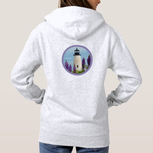 Pemaquid Point Surf WhiteCoastal Maine Leuchtturm Hoodie (Rückseite)