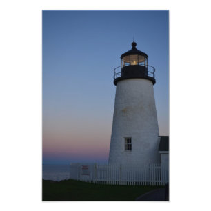 Pemaquid Punkt-Leuchtturm am Sonnenuntergang Fotodruck