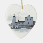 Pemaquid Punkt-Leuchtturm Keramik Ornament (Rechts)