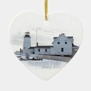 Pemaquid Punkt-Leuchtturm Keramik Ornament