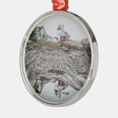 Pemaquid Punkt-Leuchtturm-Verzierung Ornament Aus Metall (Links)