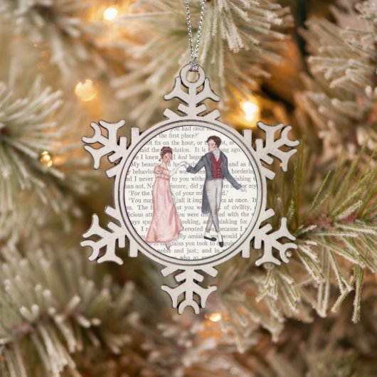 Pemberley Ball, Jane Austen Schneeflocken Zinn-Ornament (Baum)