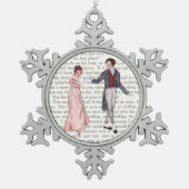 Pemberley Ball, Jane Austen Schneeflocken Zinn-Ornament (Vorderseite)