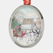 Pemberley Sleigh Ride - Jane Austen Ornament Aus Metall (Links)