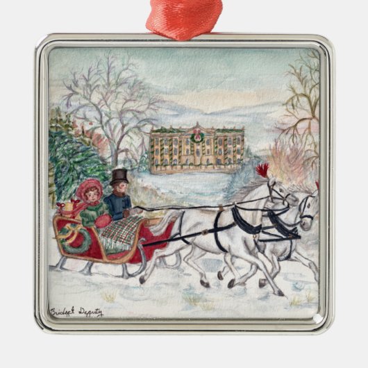 Pemberley Sleigh Ride - Jane Austen Ornament Aus Metall (Vorne)