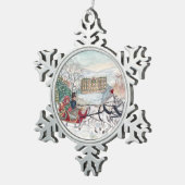 Pemberley Sleigh Ride - Jane Austen Schneeflocken Zinn-Ornament (Rechts)