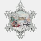 Pemberley Sleigh Ride - Jane Austen Schneeflocken Zinn-Ornament (Vorderseite)