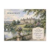 Pemberley Stolz und Vorurteil Jane Austen Postkart
