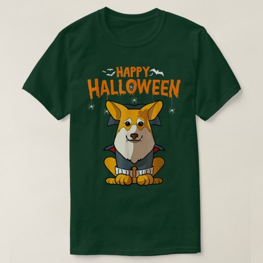 Pembroke Corgi Dog Halloween Kostüm Vampire Dracu T-Shirt (Design vorne)