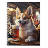 Pembroke Corgi Drink a Beer im Pub Notizblock (Vorderseite)