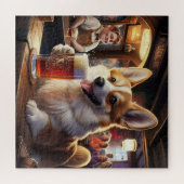 Pembroke Corgi Drink a Beer im Pub Puzzle (Horizontal)